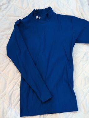 Under Armour Blue Mock Neck Compression Shirt